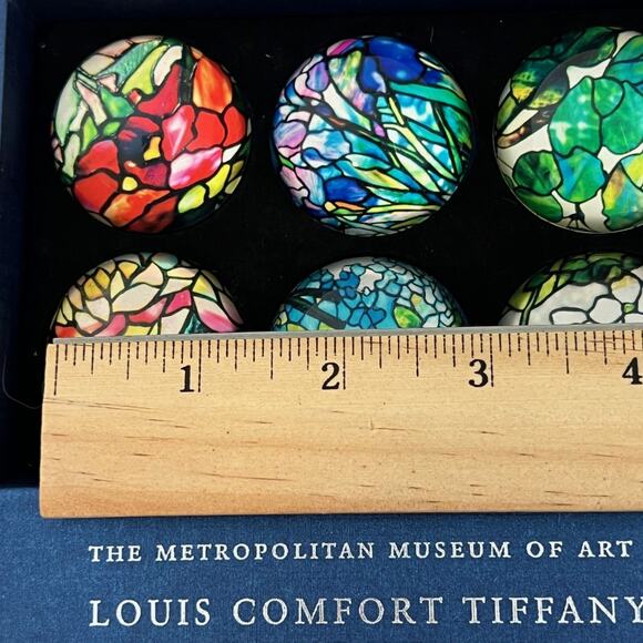 Set Of 6 Louis Comfort Tiffany Stained Glass Magnets Metropolitan Museum Of Art - Picture 4 of 6